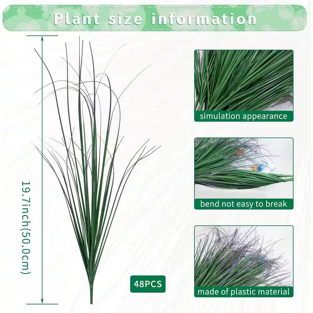 1 In. Artificial Green Purple Tail Shrub Green Indoor/Outdoor Artificial Plant W
