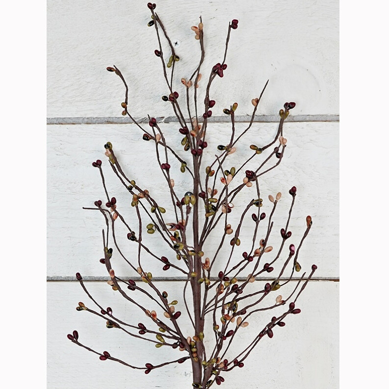 Pip Berry Pick / Spray 20″ High – OakLawn – Burgundy, Tan, Olive Green Farmhouse