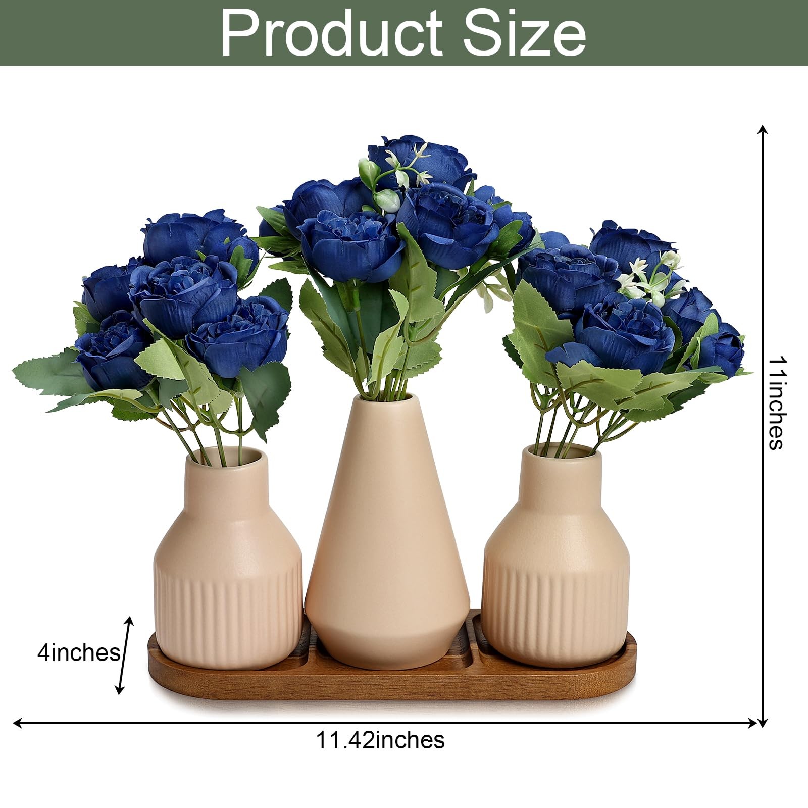 Flower Table Centerpiece – Dining Table Centerpiece Decor Set of 3 Fake Peoni…