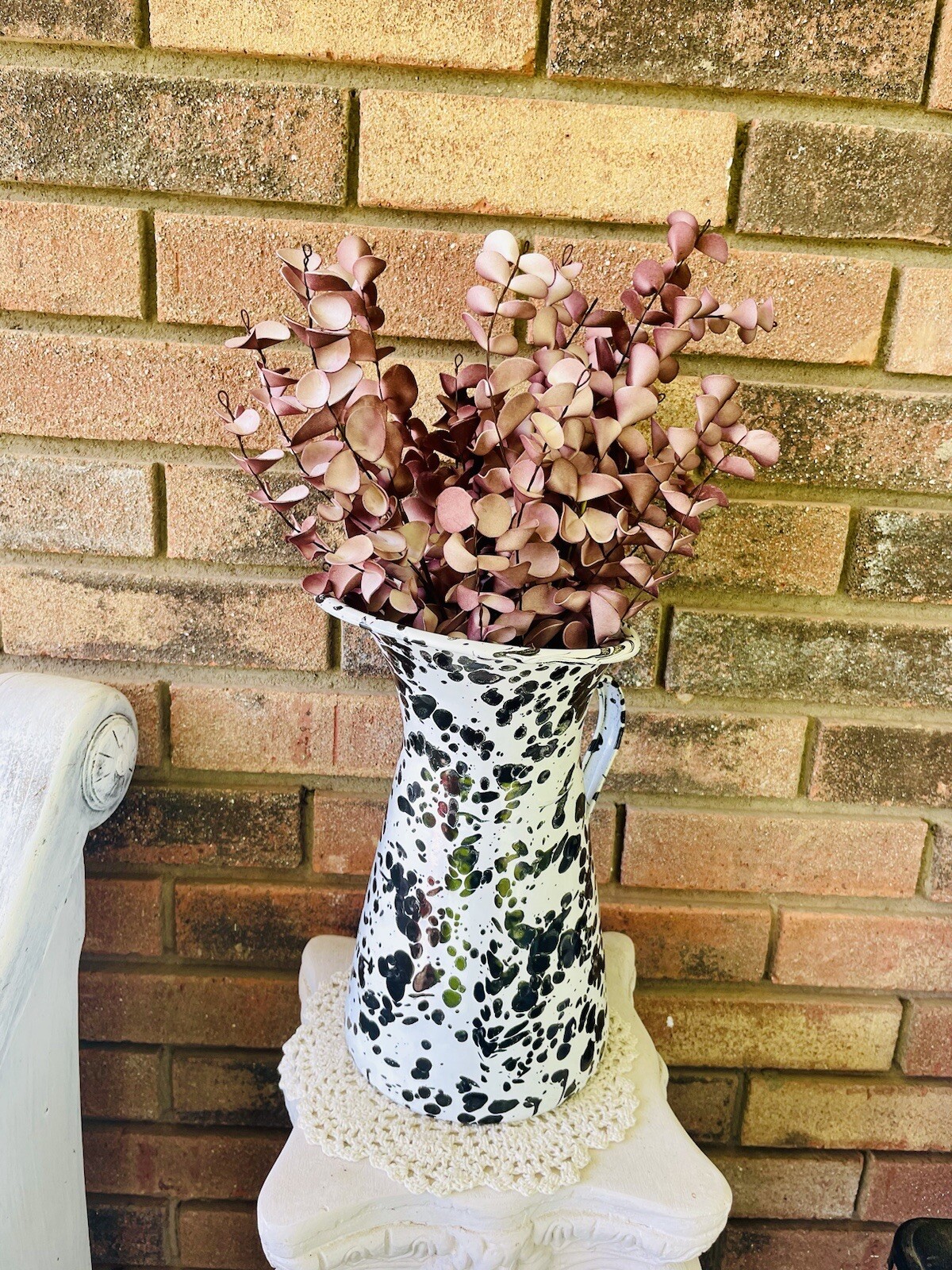 Burgundy Fall Ombré Eucalyptus Leaf Spray, 22”