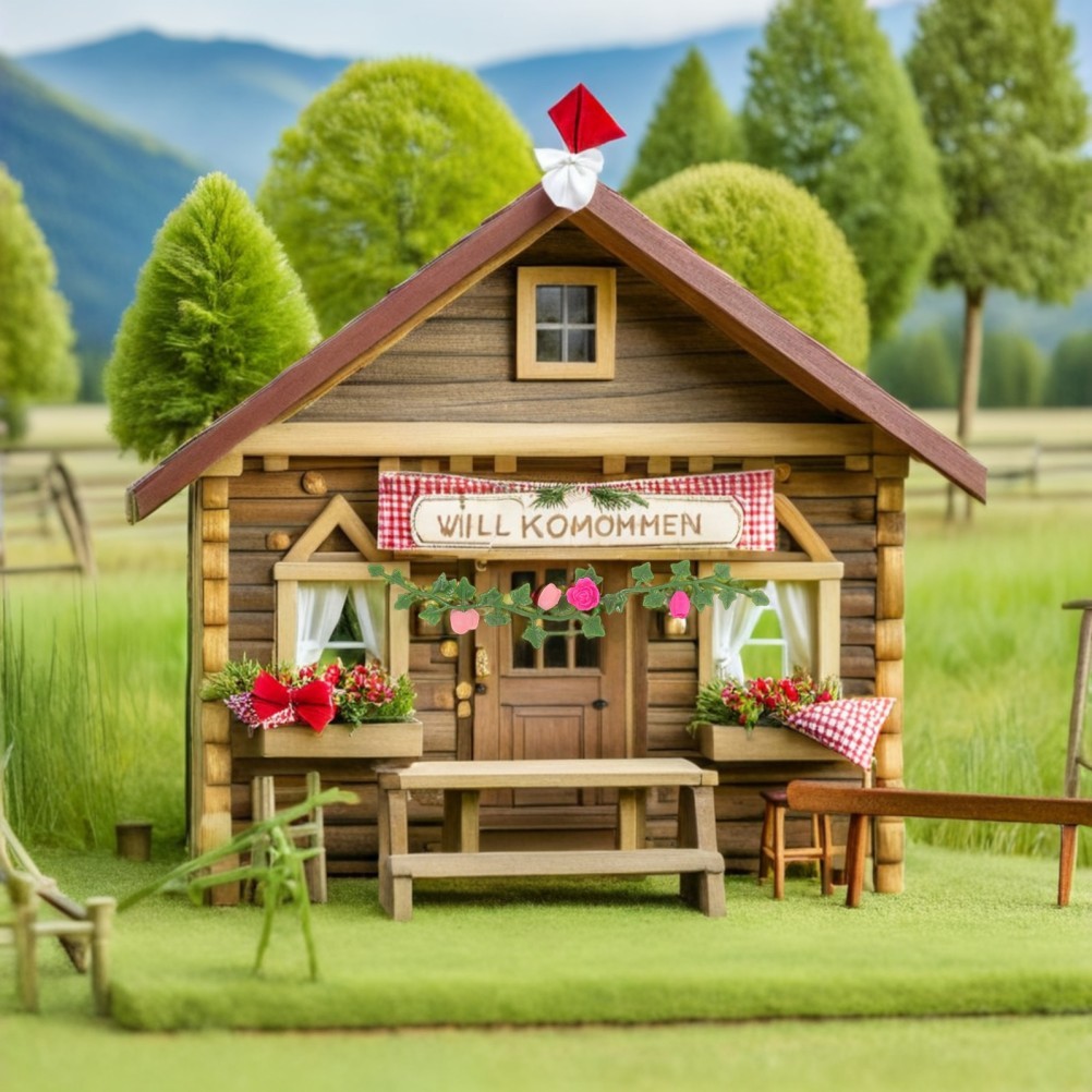 10Pcs Reusable Dollhouse Green Rose Vines with Realistic Mini Climbing Flowers