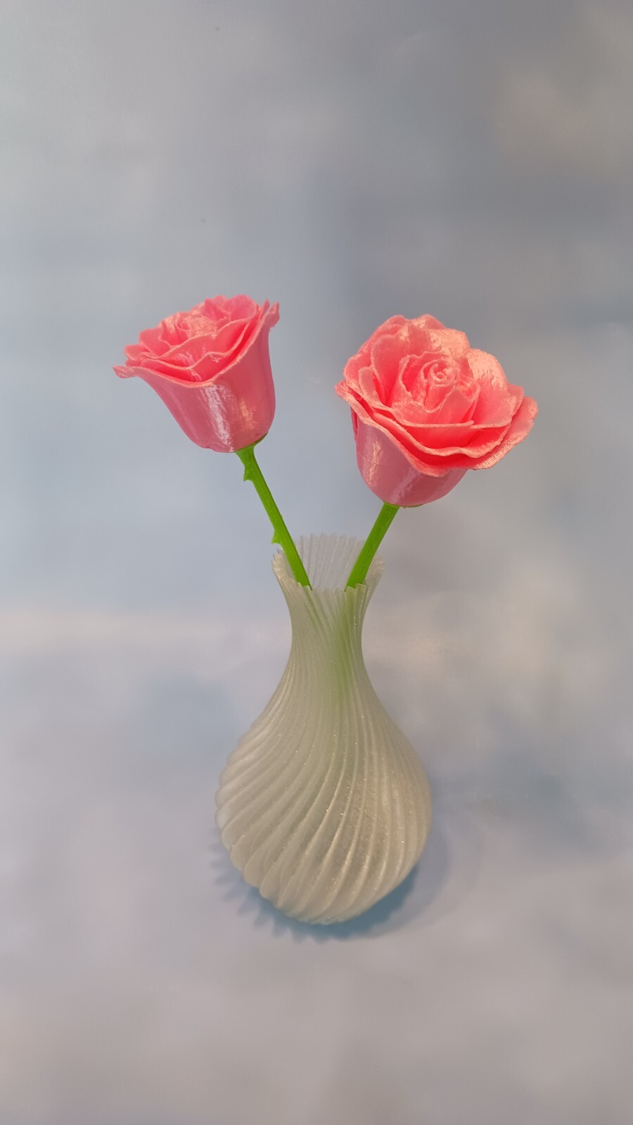 Mother’s Day Flowers Roses w/Vase 3D printed 3 Rose colors 2 color vases