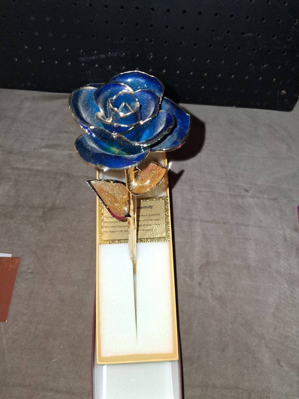 ZJchao 24k Gold Dipped Blue Rose Flower
