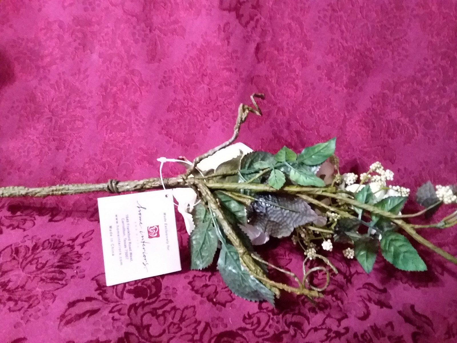 Home Interiors Silk White Rose Spray – NEW/FREE SHIPPING