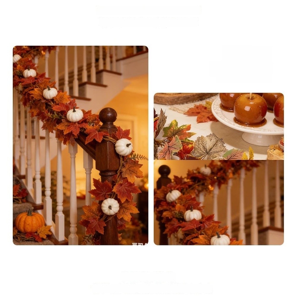 Silk Fabric Maple Leaf Vine Garland for Long-Lasting Autumn Seasonal Decor
