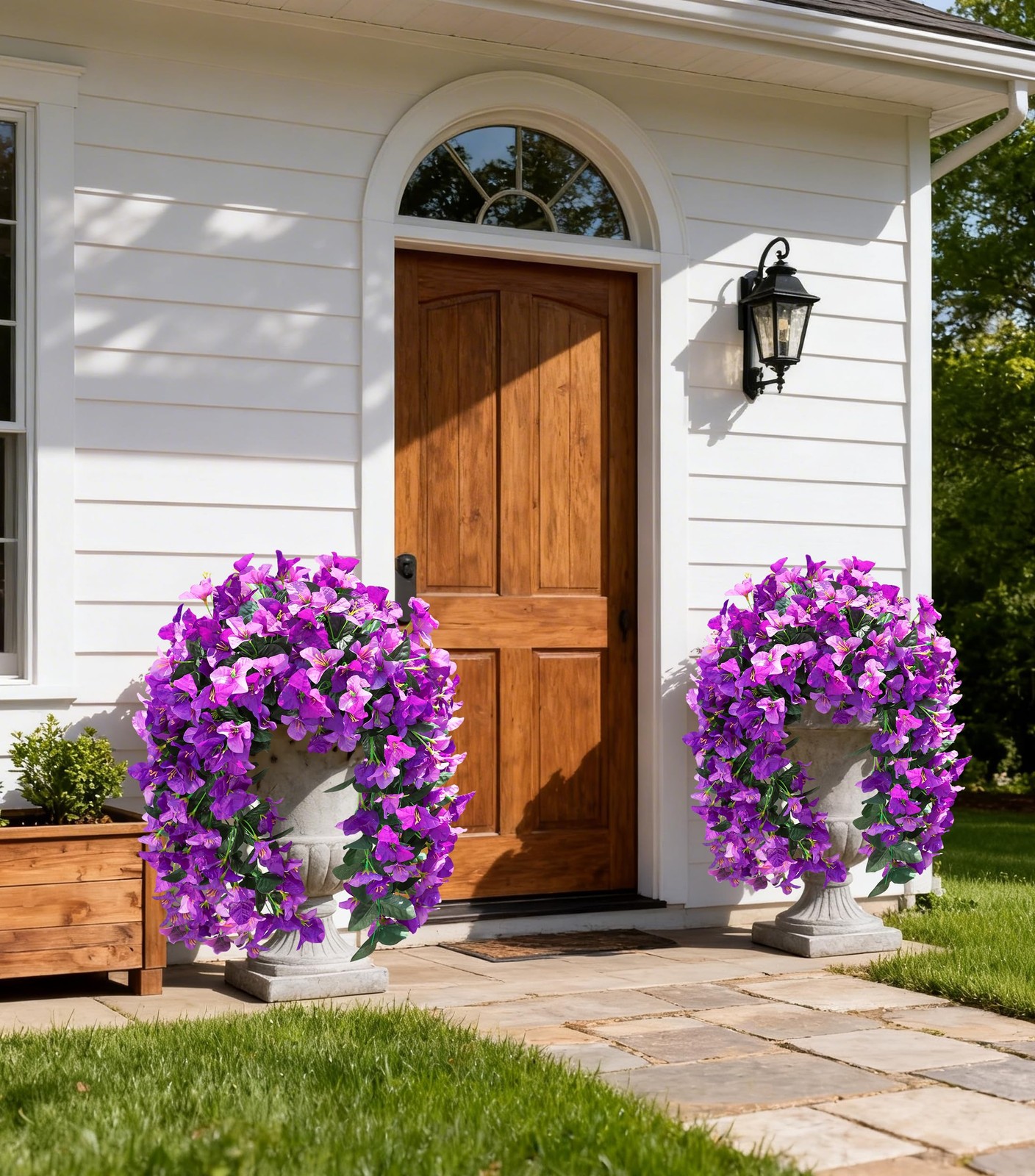 HyeFlora Bougainvillea Artificial Hanging Flowers Plants for Outdoors Decorat…