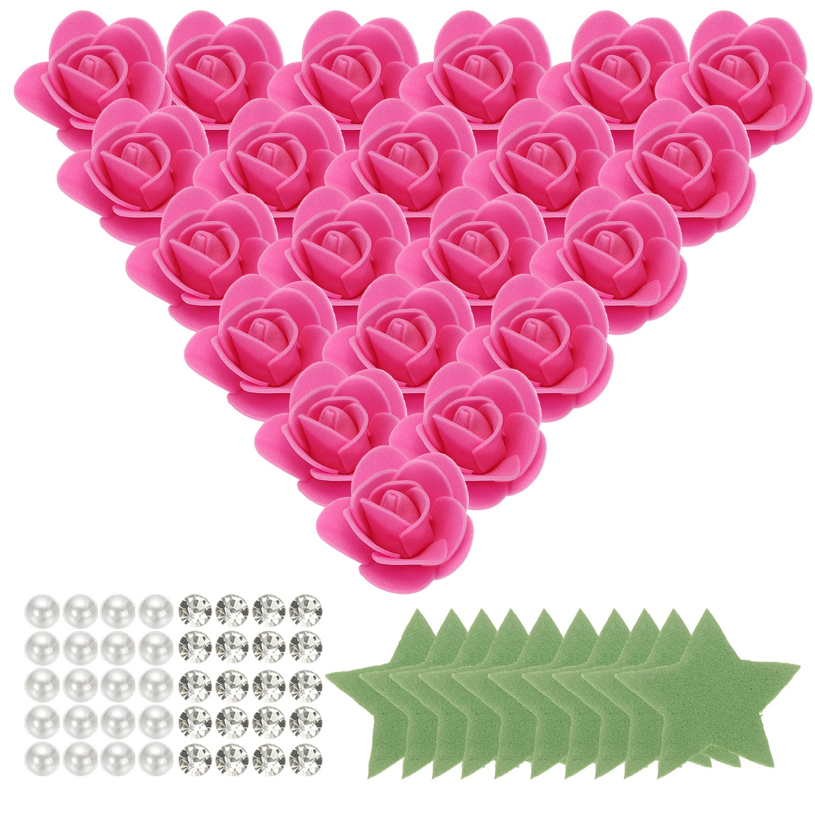 500pcs Foam Rose Heads 3.5 cm for DIY Crafts Accessories, Rose Red