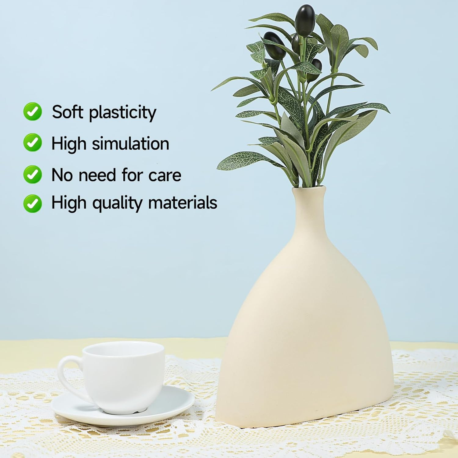 11 Inch Olive Branches for Vases, 5 PCS Artificial Plants Olive Tree Branches Fa
