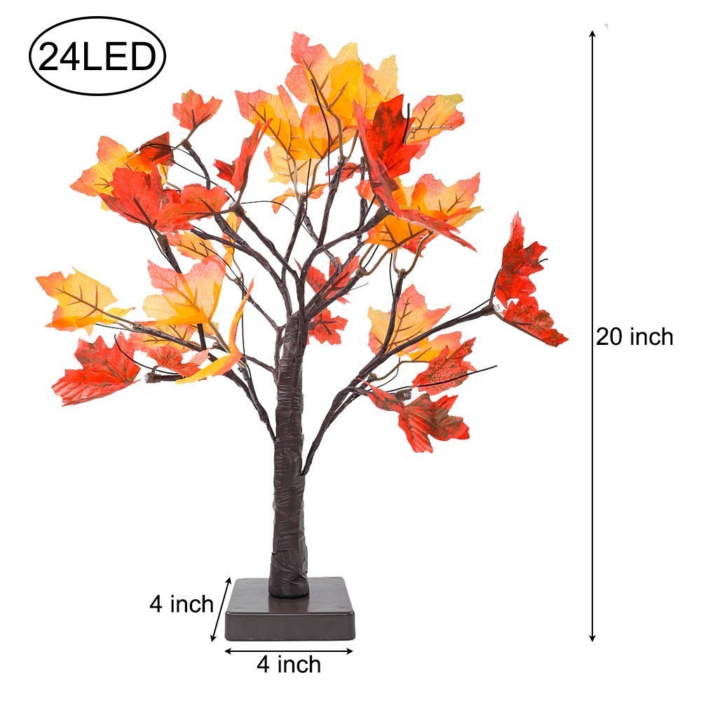 Artificial Fall Lighted Maple Tree 24 LED 1 Pack,