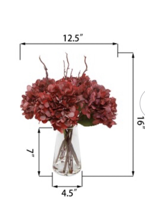 allen + roth 15-in Red Indoor Artificial Hydrangea Artificial FlowerPrice For 2
