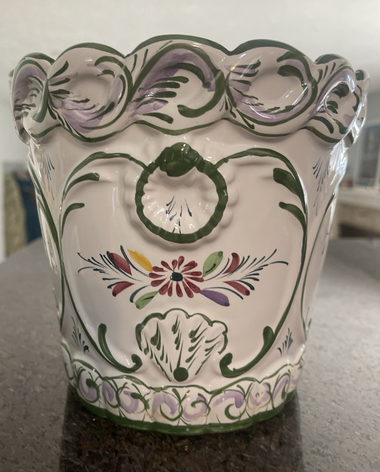 1970s Vintage Hand-Painted Ceramic Planter – Portugal Rare Stamp & No. by RC&CL