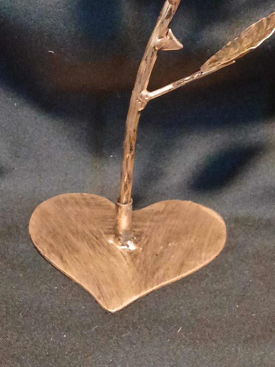 Ainyrose Metal Forever Rose Golden w/Heart-shaped Base & Blank Card [GF3]