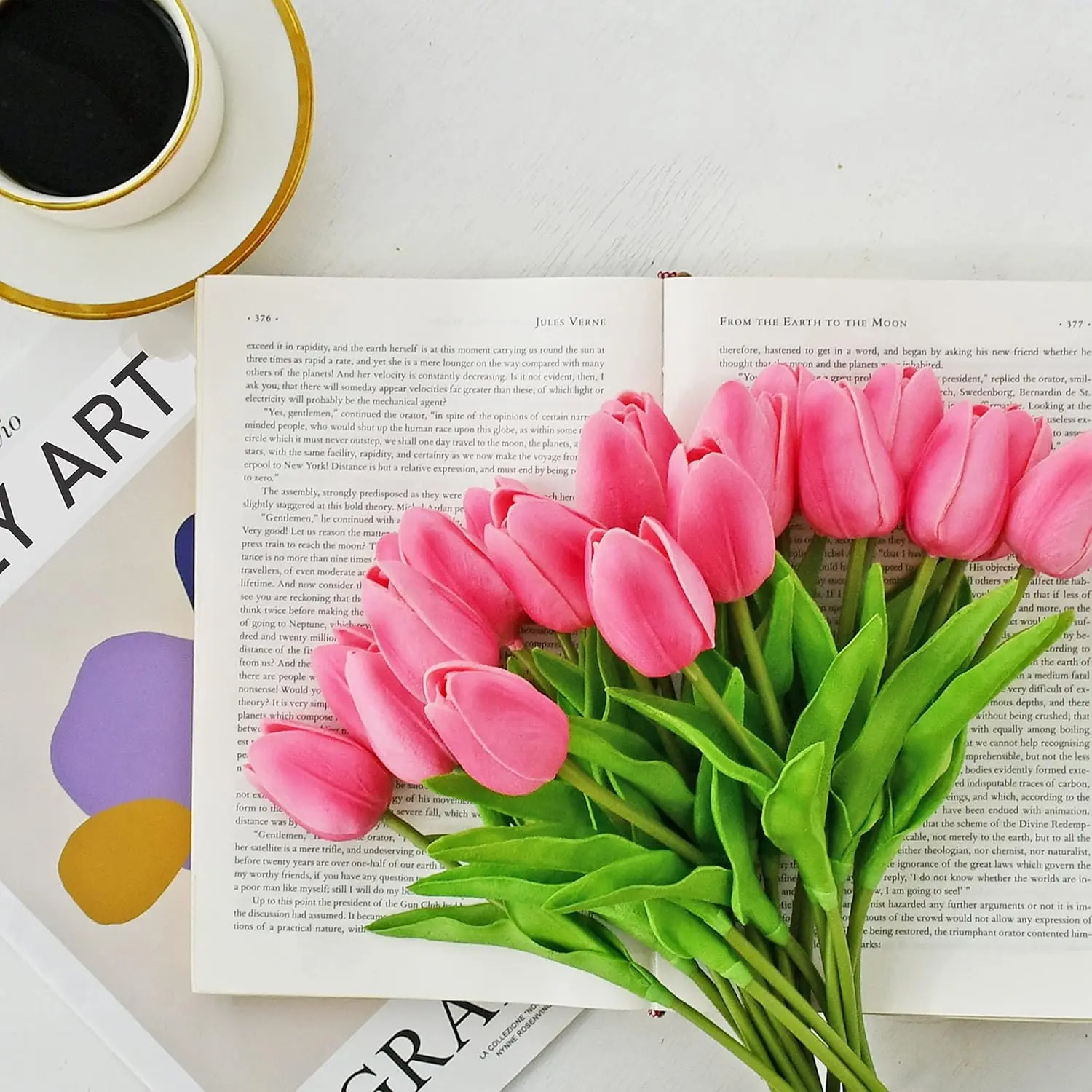 10/30PCS Artificial Flowers Real Touch Tulip Scrapbook Vase Home Decor Wedding G
