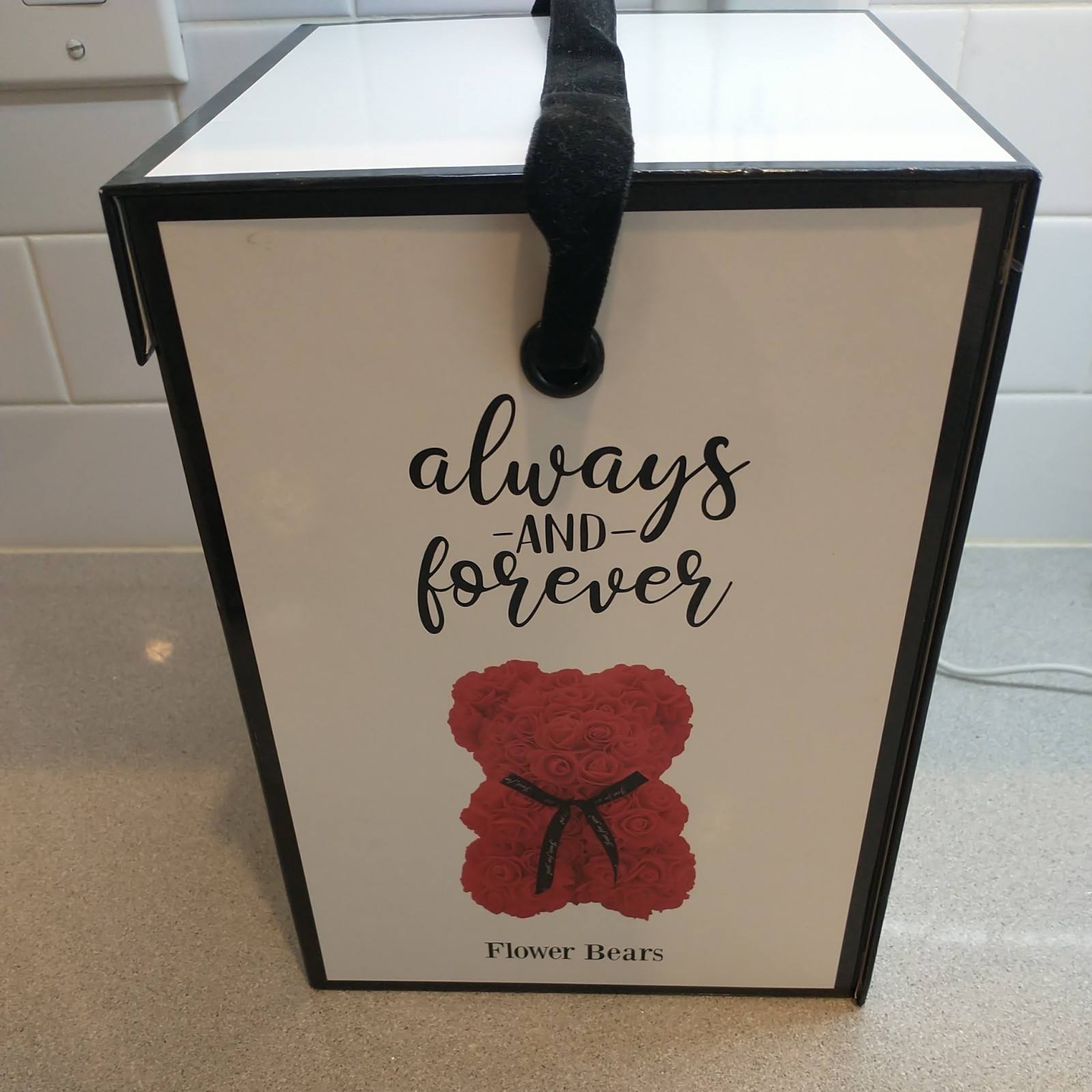 Always And Forever Flower TEDDY BEAR Handmade Foam Red Roses Love Valentine NEW