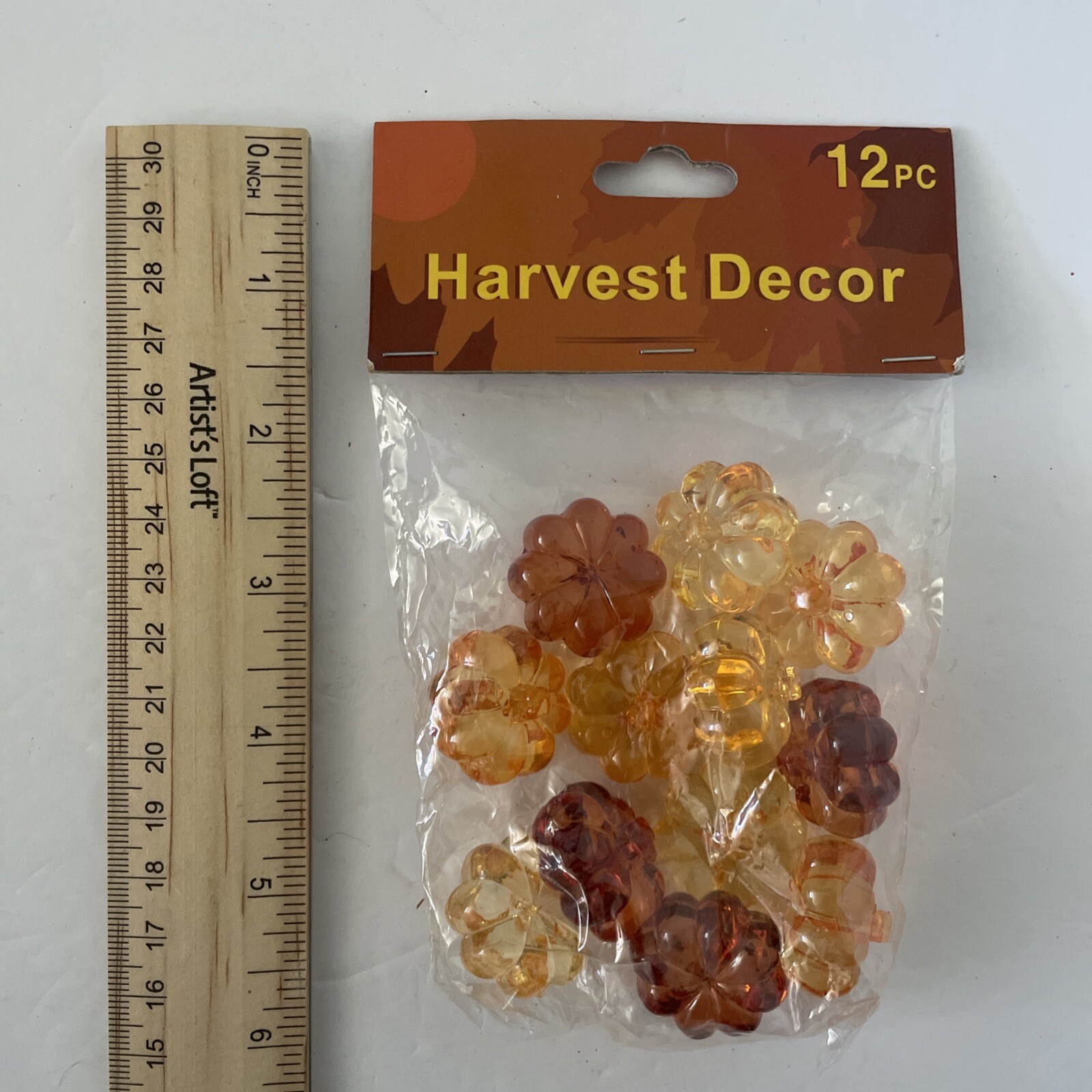 Harvest Decor MINI PUMPKINS Faux Glass Table Scatter Filler DIY Craft SET of 12
