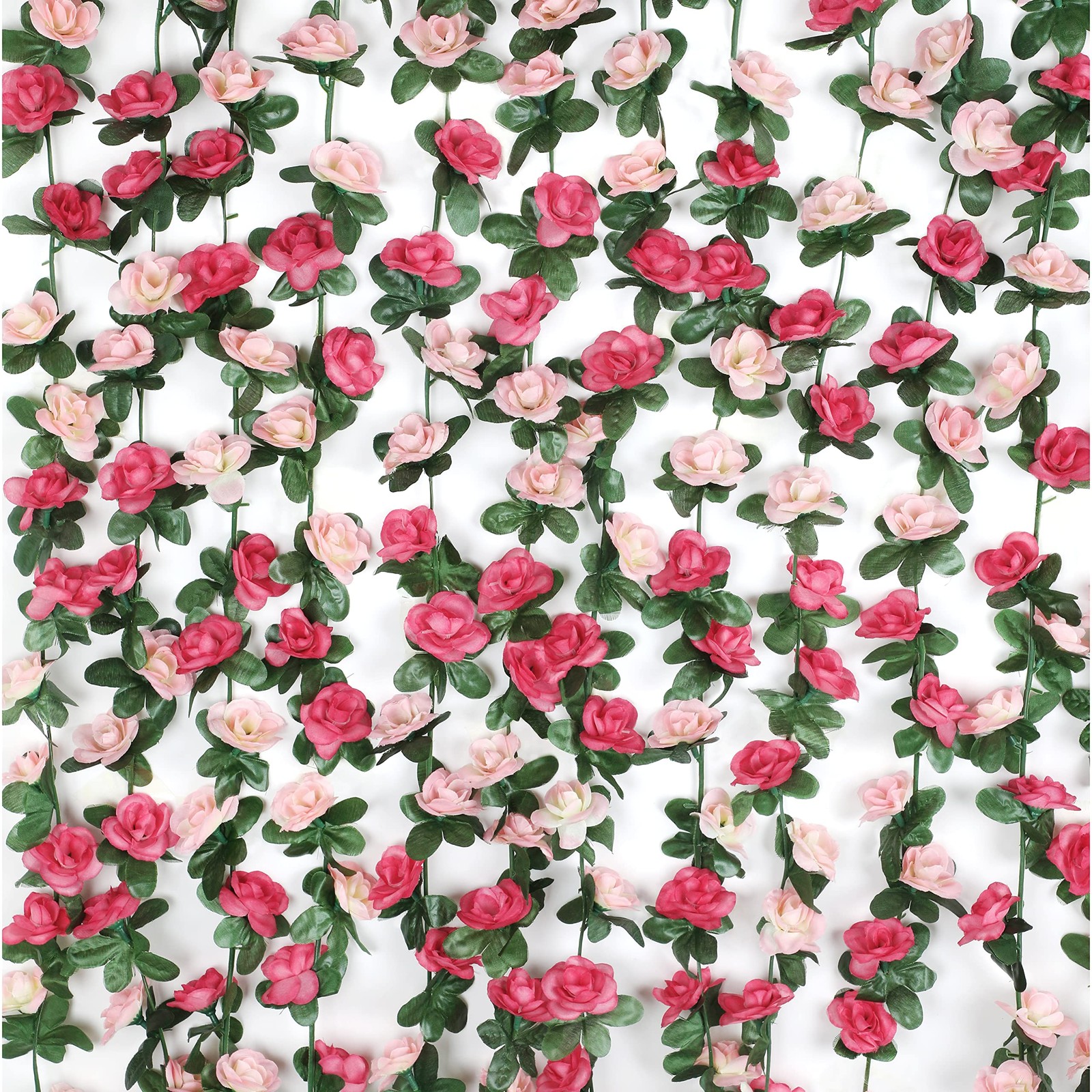 5Pcs 41Ft Flower Garland Artificial Rose Vines for Bedroom, Cute Fake Hanging…