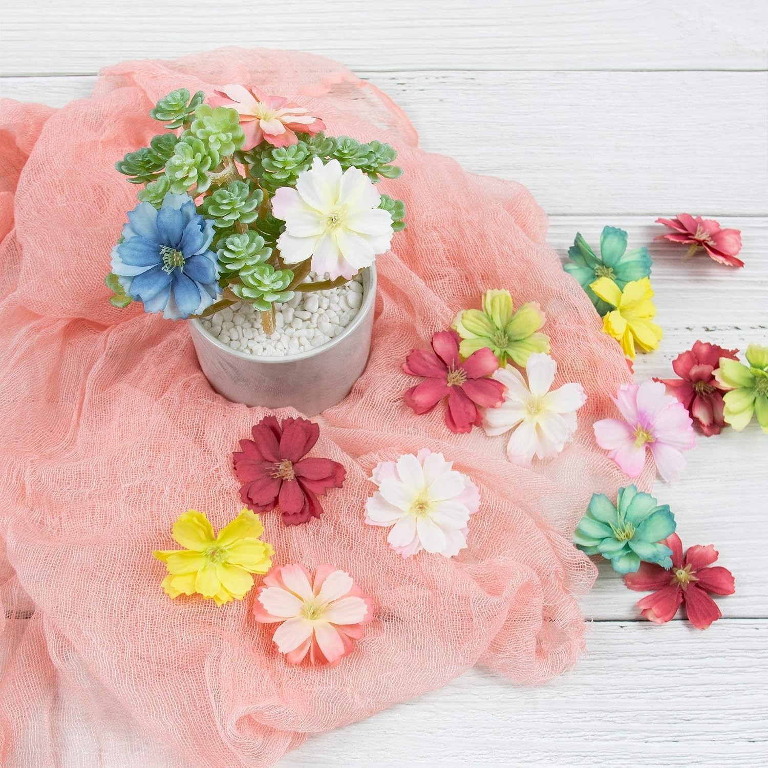 Elegant 50 Pack Silk Cherry Blossom Flower Heads – Perfect for DIY Decorations