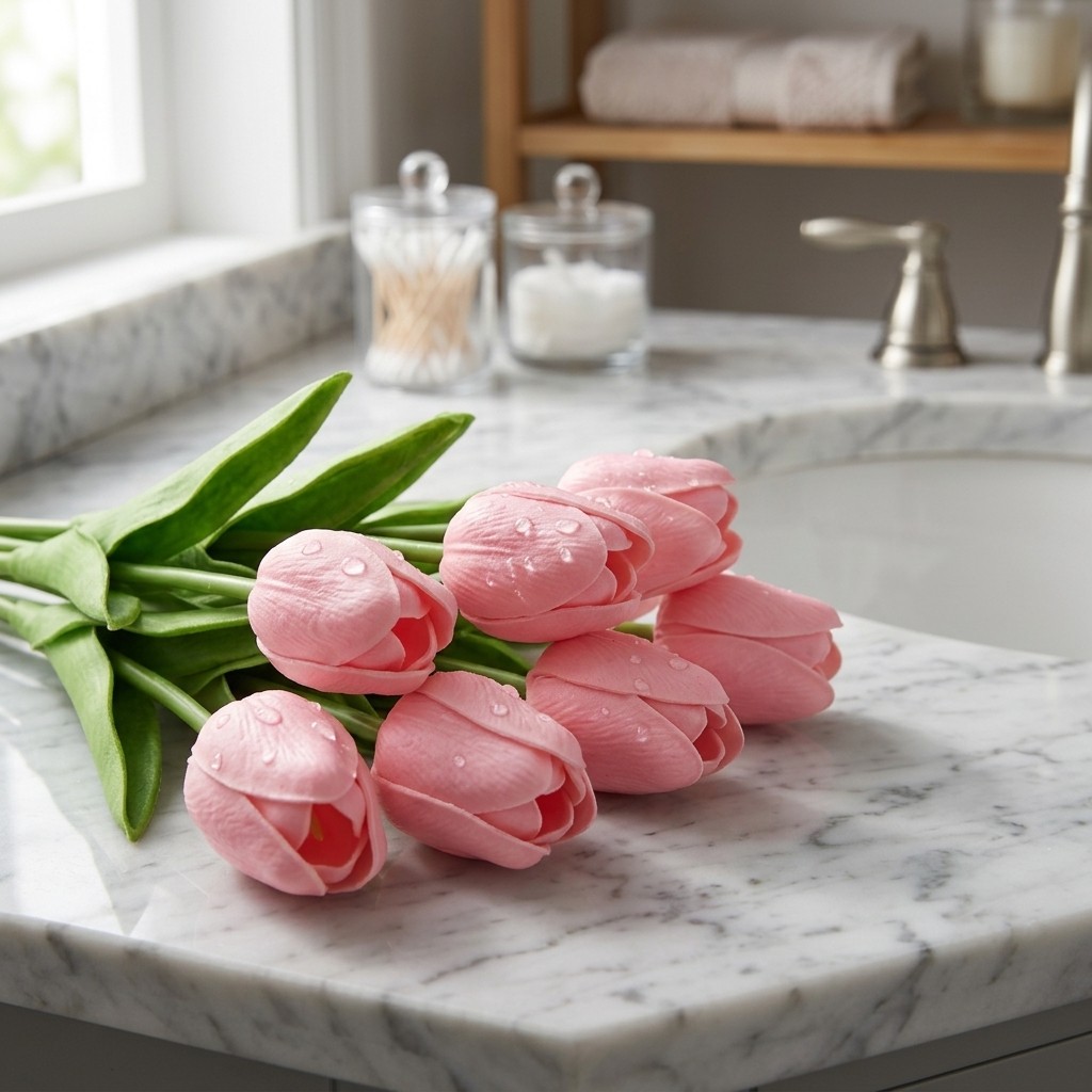10-Heads Artificial Flowers PU Mini Real Touch Tulip Bouquets Home Wedding Decor