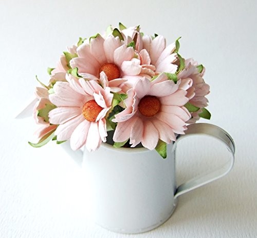 30 PCS Pink Daisy Artificial Mulberry Paper Flower Wedding Scrapbook