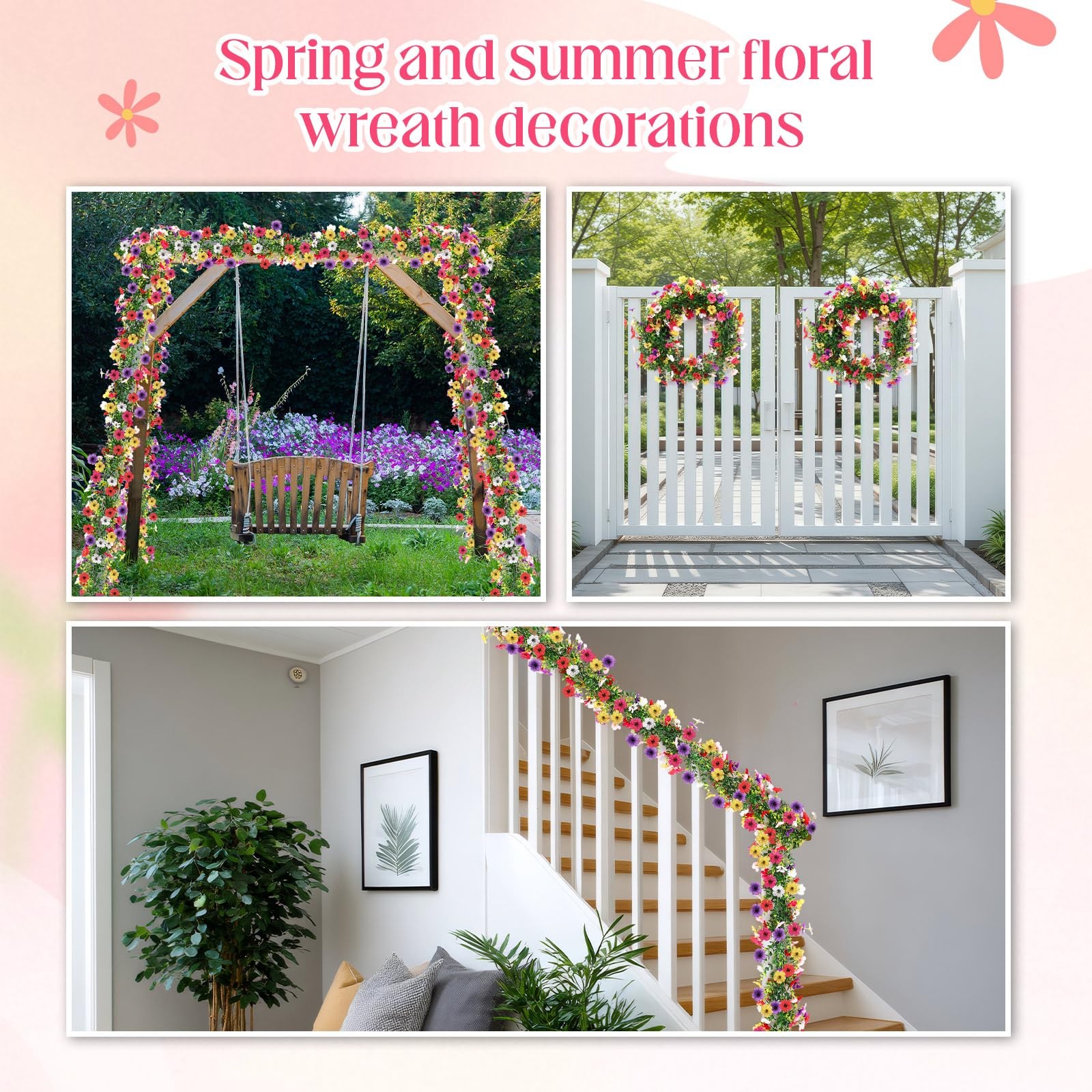 2 Pcs 6 ft Artificial Flowers Wisteria Garland Fake Hanging Wisteria Flowers …
