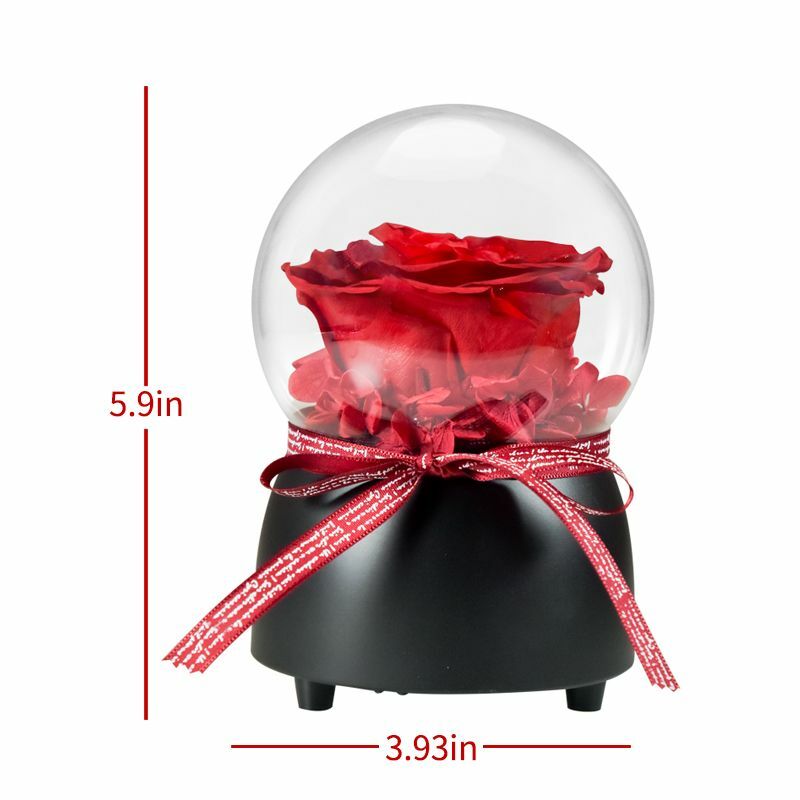 Automatic Rotating Rose Flower Love Valentine Day Birthday Romantic Gifts Womens