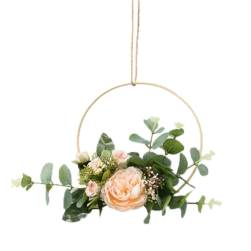 Nordic Bamboo Wreath Artificial Plant Garland Wall Pendant Wedding Hanging