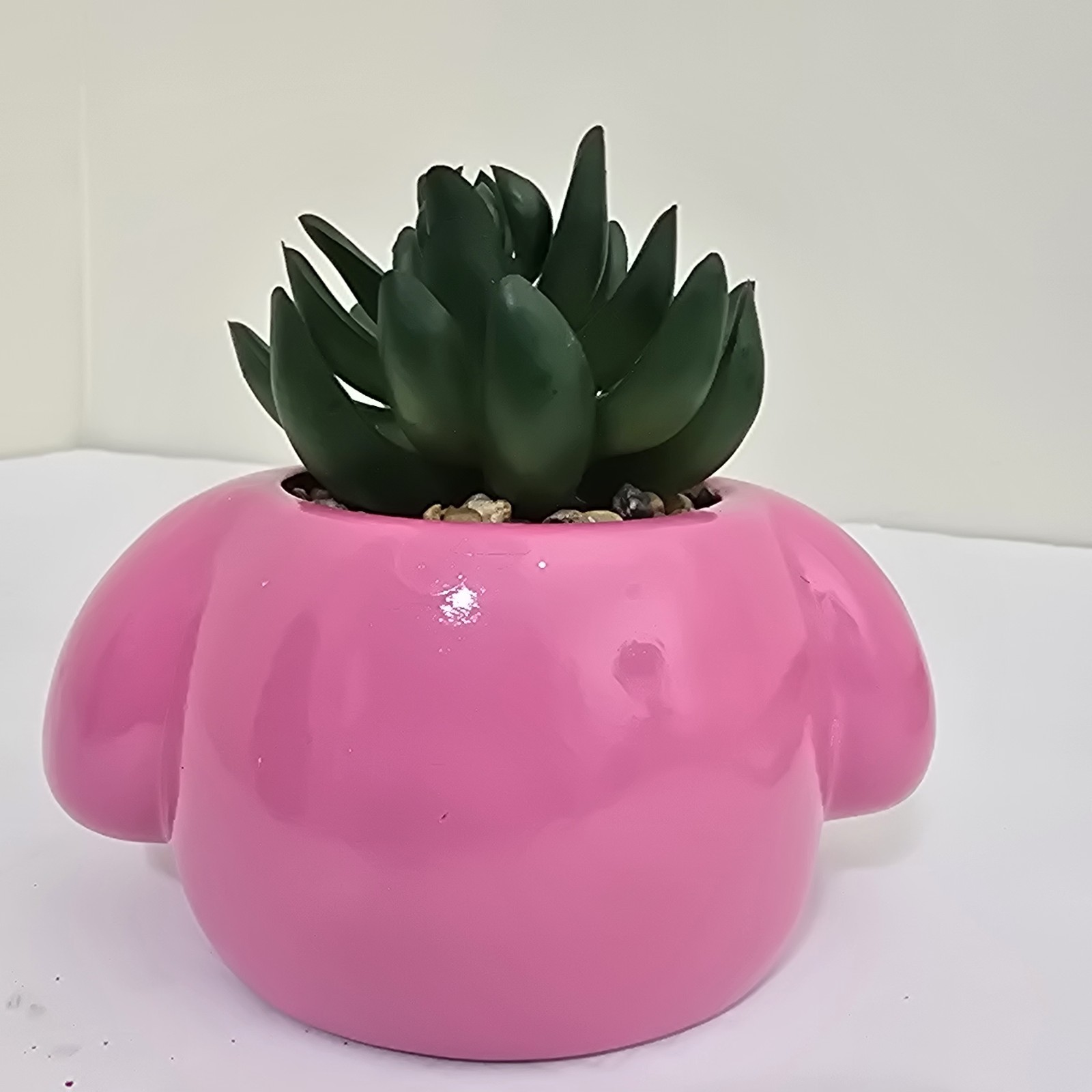 My Melody sanrio 3 Inch Ceramic Mini Planter Artificial Succulent Decor Pink