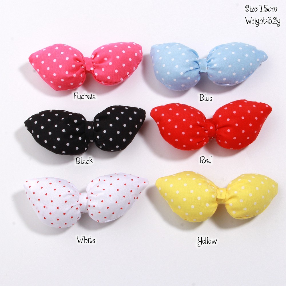 7.5cm The Exquisite Princess Rose Polka Dot Cotton Bow Tie Headband