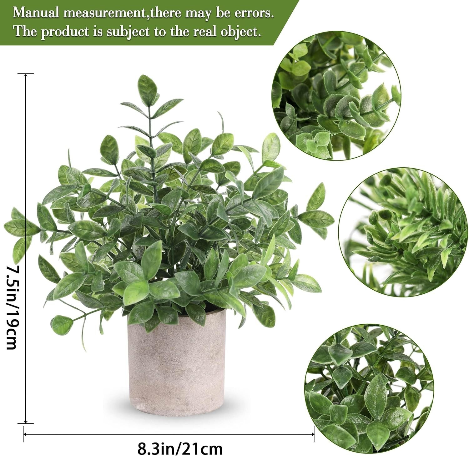 3 Pack Mini Potted Eucalyptus Plants – Lifelike Greenery for Home & Office