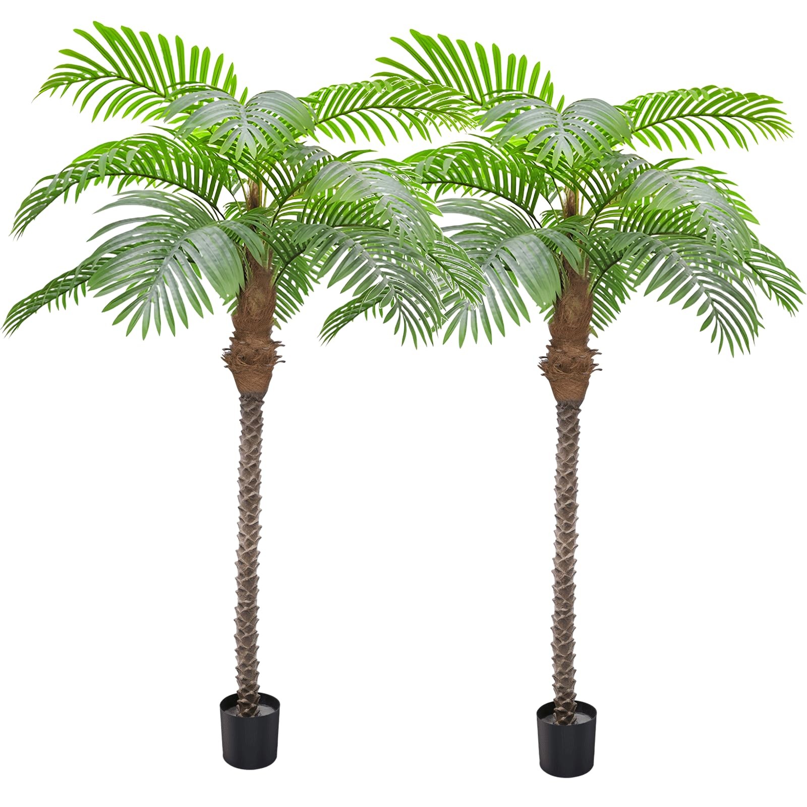 Artificial Palm Trees 6.5ft Tall Fake Tree for Outside, 78in 15Leaves Large P…