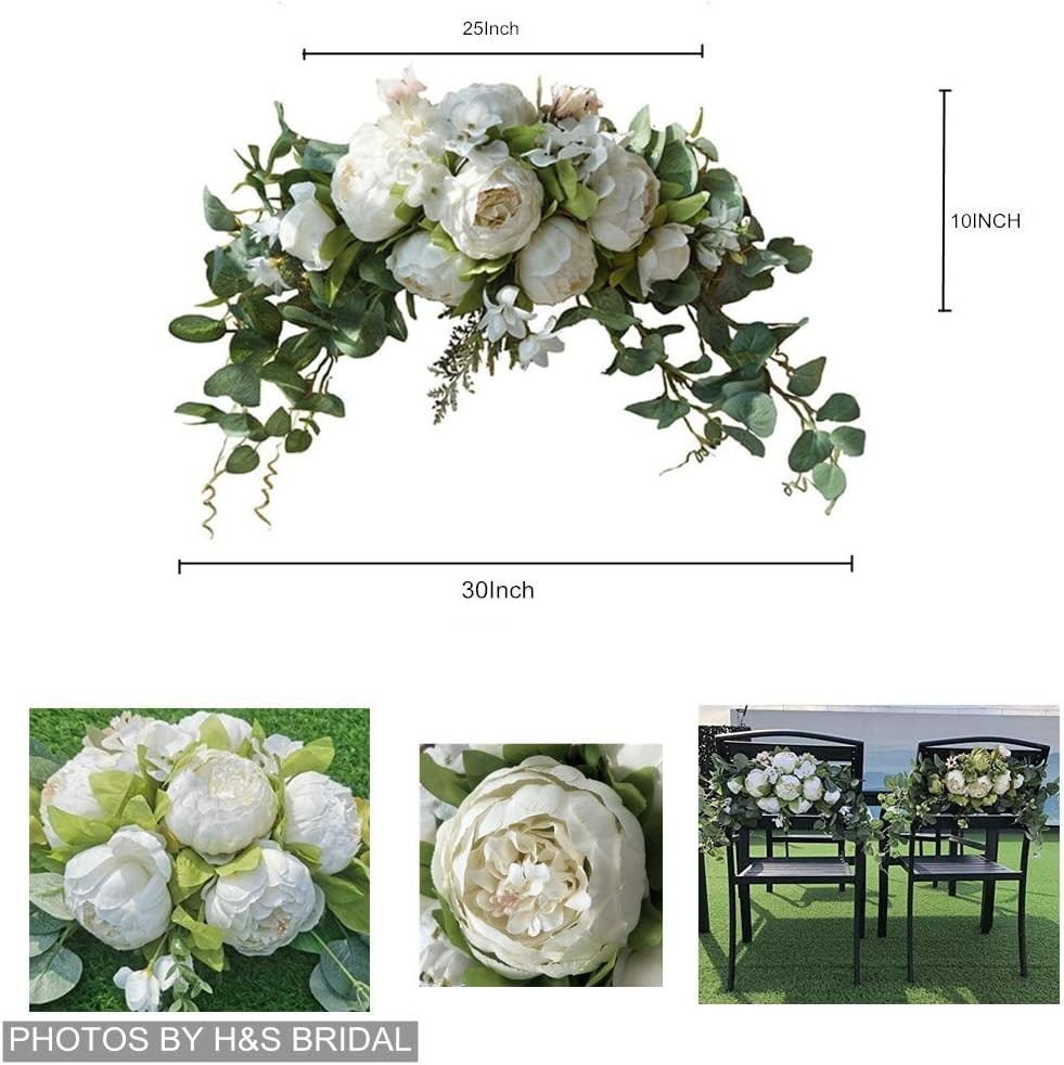 Wedding Arch Flowers, 30 Inch Rustic Artificial Floral Swag for Door Lintel, …