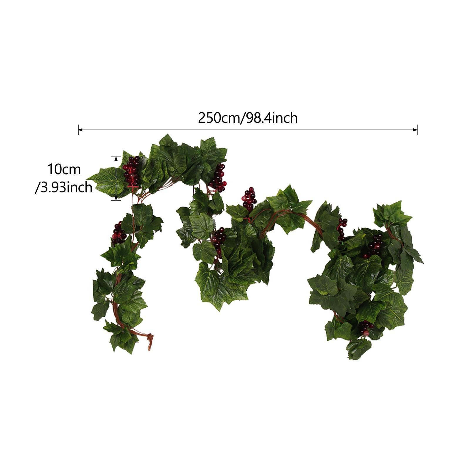 Artificial Silk Grape Vine Fruit Rattan with Plastic Grape
