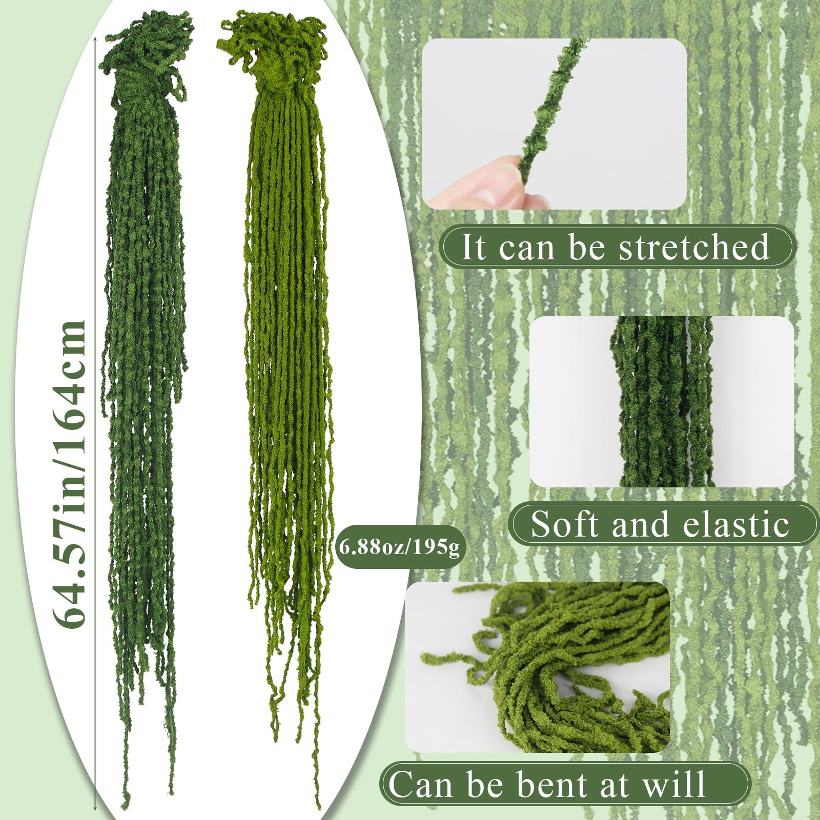 60 Pcs Hanging Moss Vines Faux Moss Garland for Decorating Artificial Amarant…