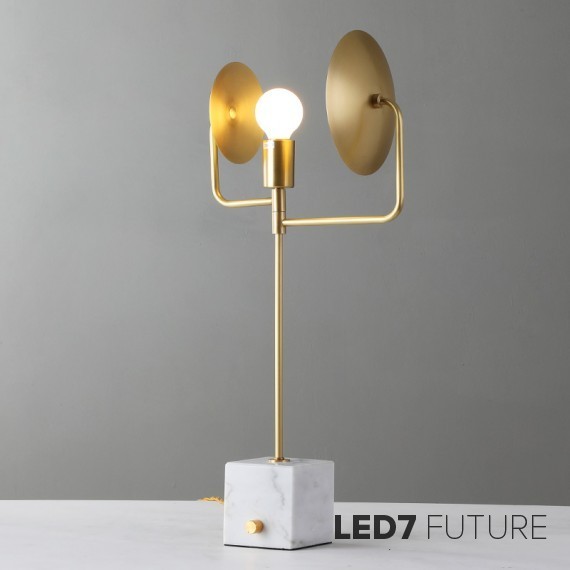 Modern Brass & Marble Table Lamp