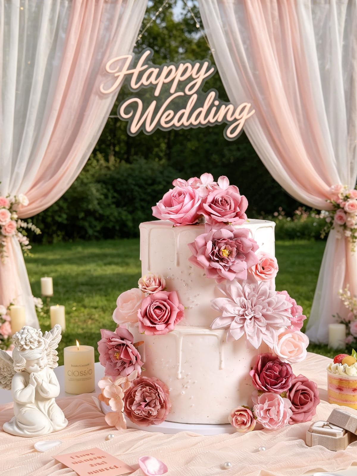 Artificial Flowers Combo Set Dusty Pink Silk Floral Arrangements for Wedding …