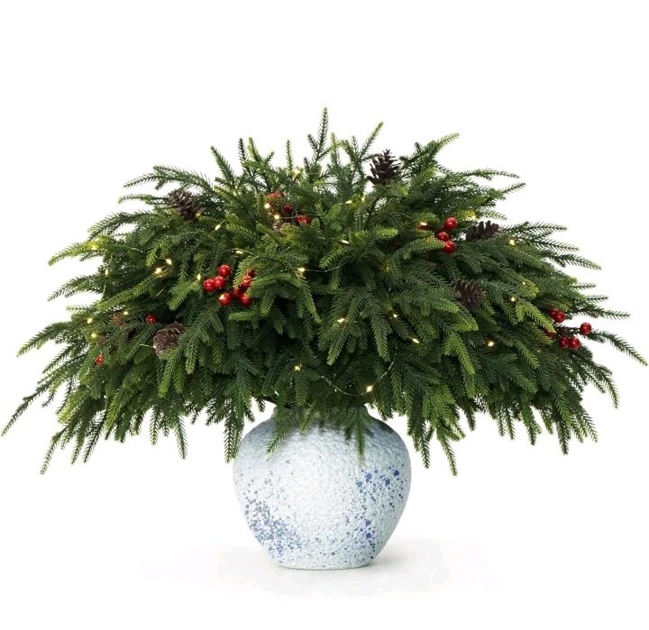 12-Piece Set 24″ Artificial Norfolk Pine Branches – Christmas Decorations – Faux