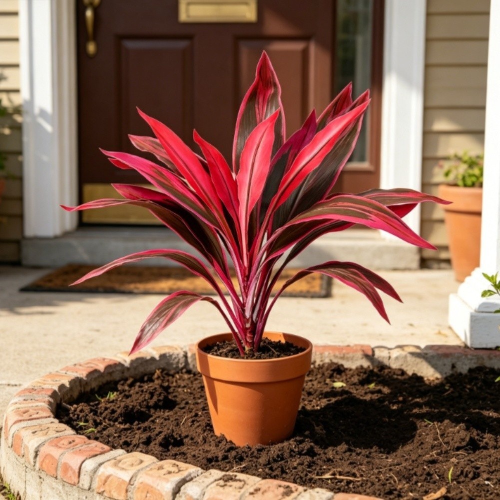 55cm Artificial Dracaena Plant Green White Green Purple Red for Indoor Styling
