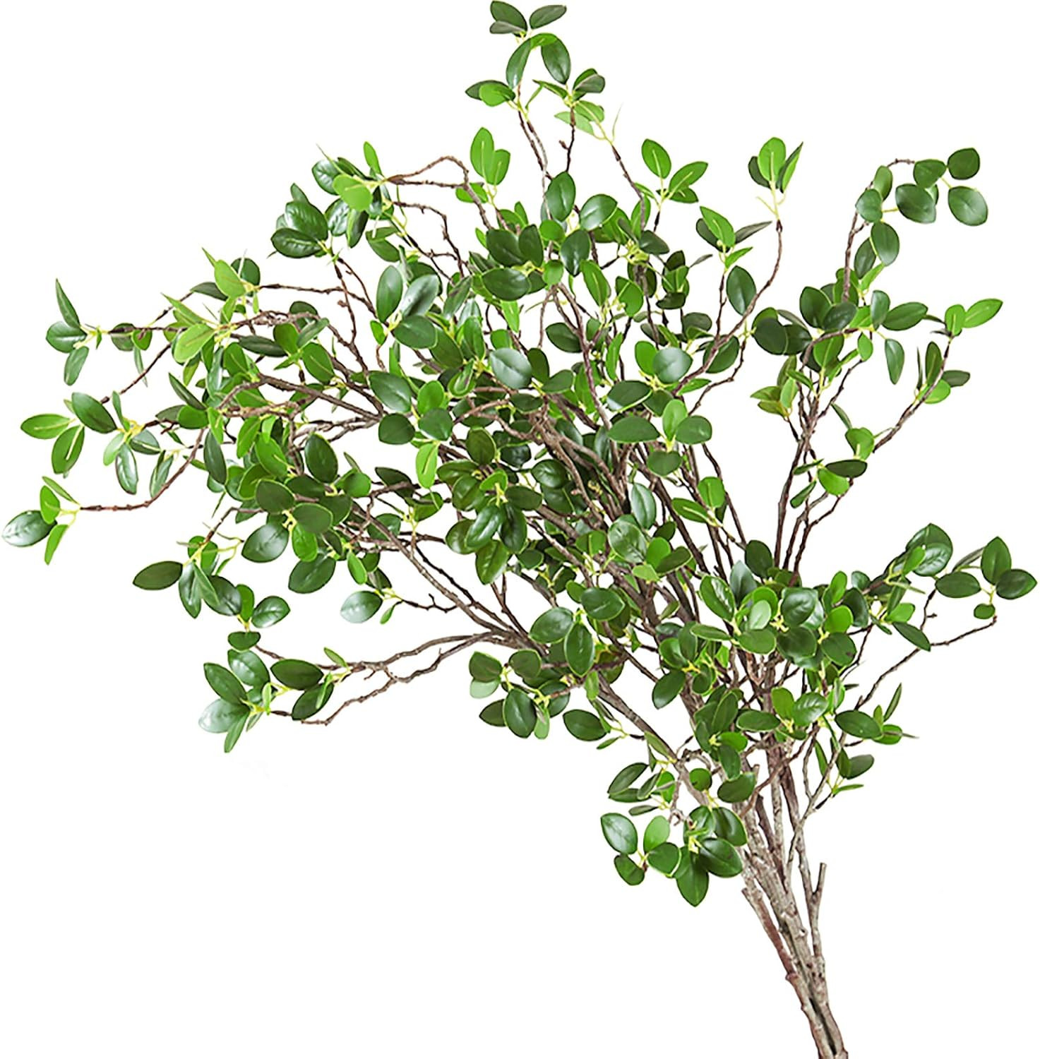 43″ Artificial Greenery Stems Plants Faux Leaf Green Eucalytus Branches Ficus Tw