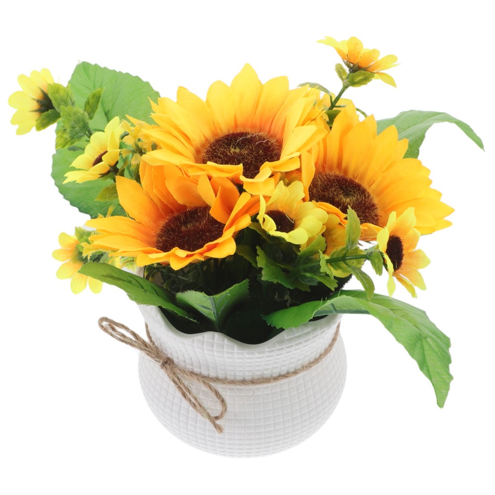 Wedding Greenery Plants Patio Decoration Artificial Potted Sunflower