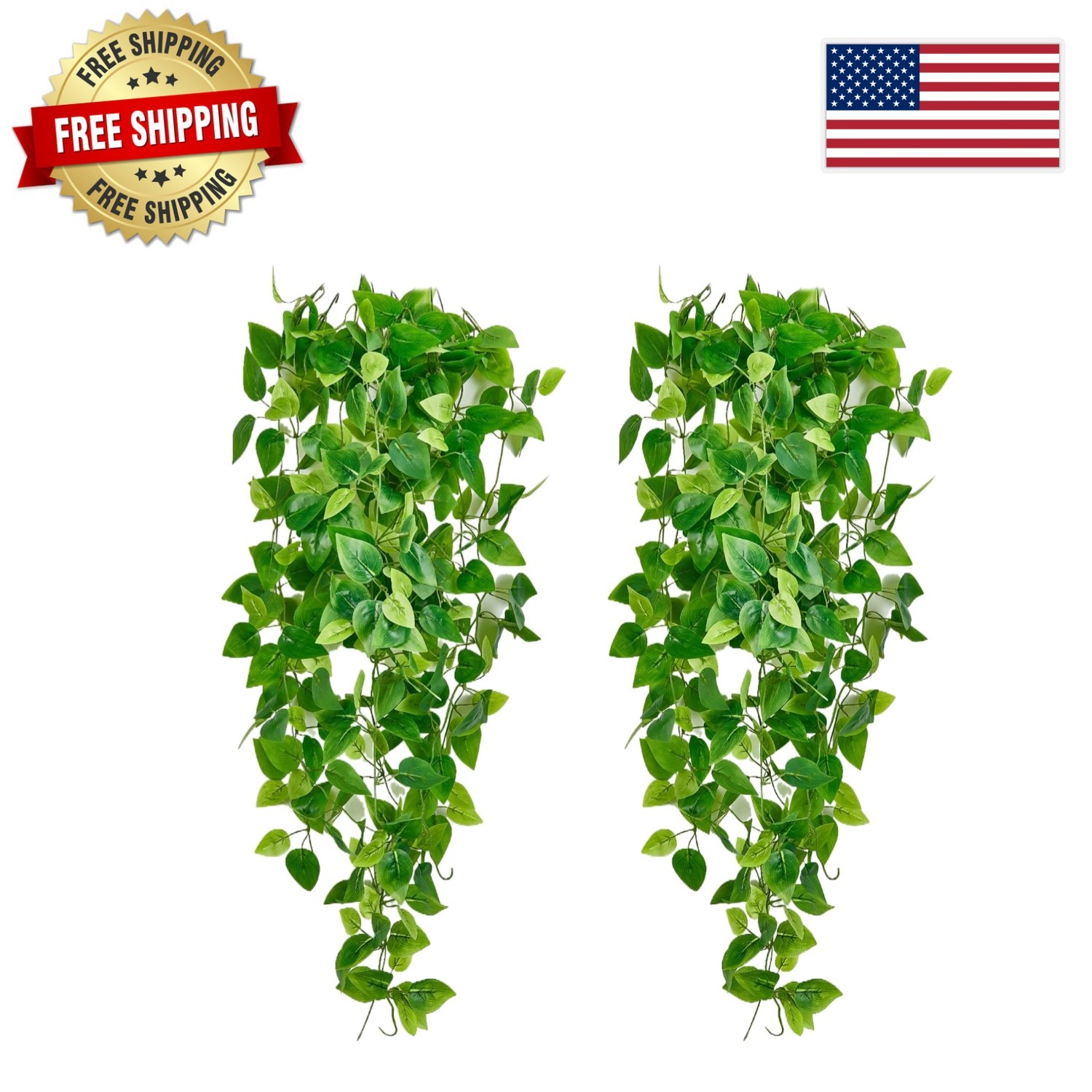 Versatile 2-Pack Artificial Hanging Plants – Ideal for Room & Event Decor