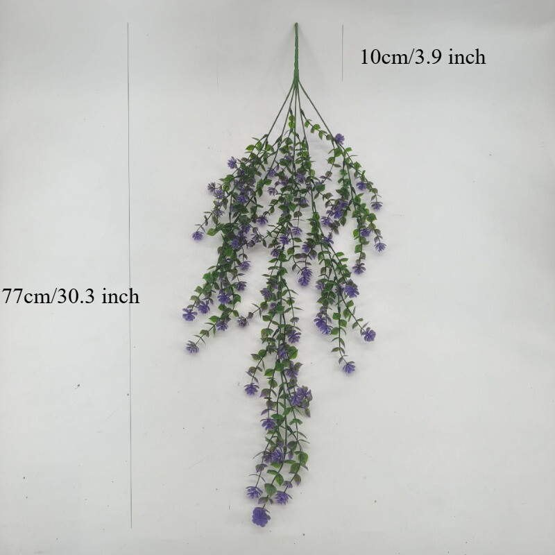 4PCS DIY Simulation Plants Plastic Flower Rattan Wall Hanging Ceiling Home Decor