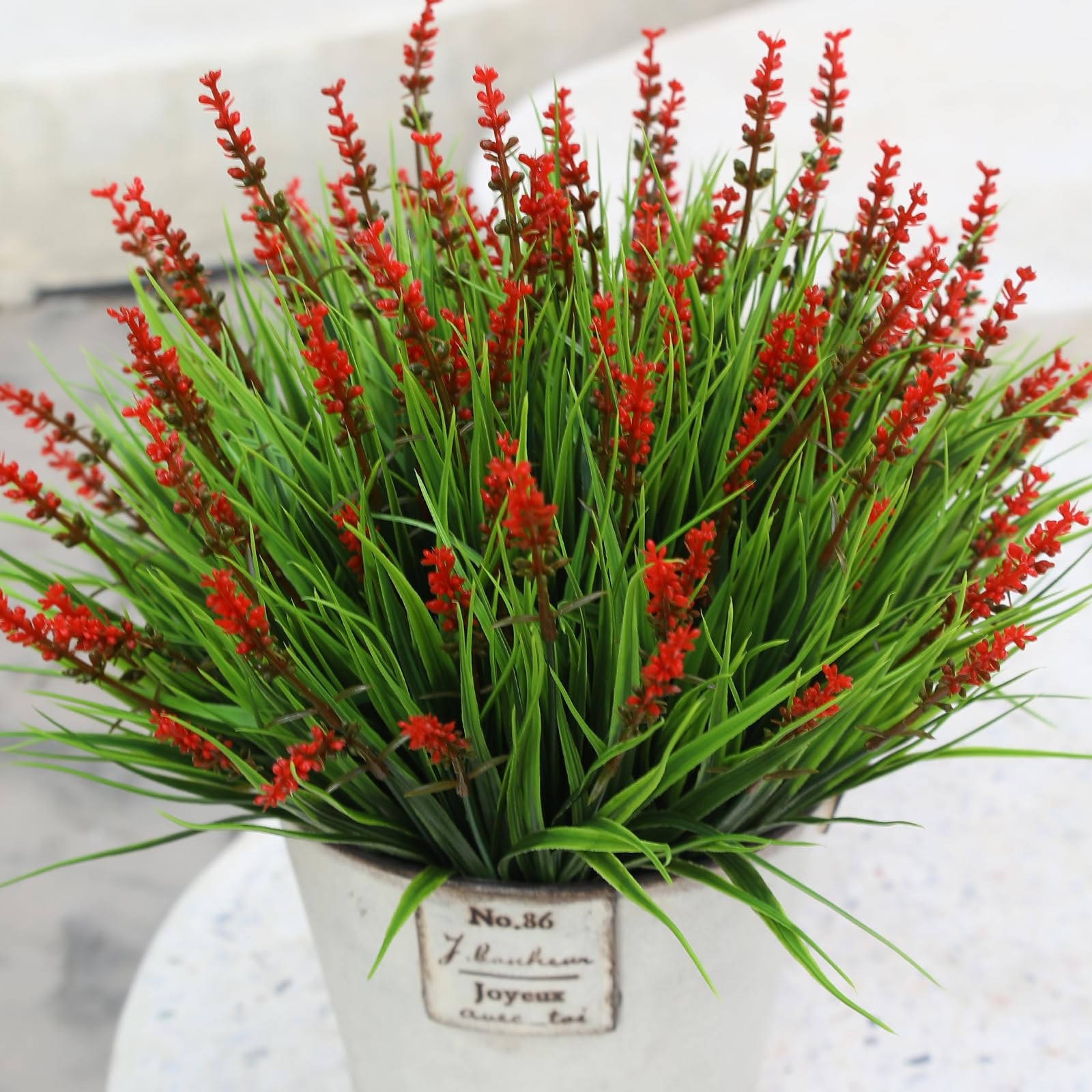 alyptus Artificial Flowers Outdoor 12 Bundles Fake Plants Outside Red Flower …