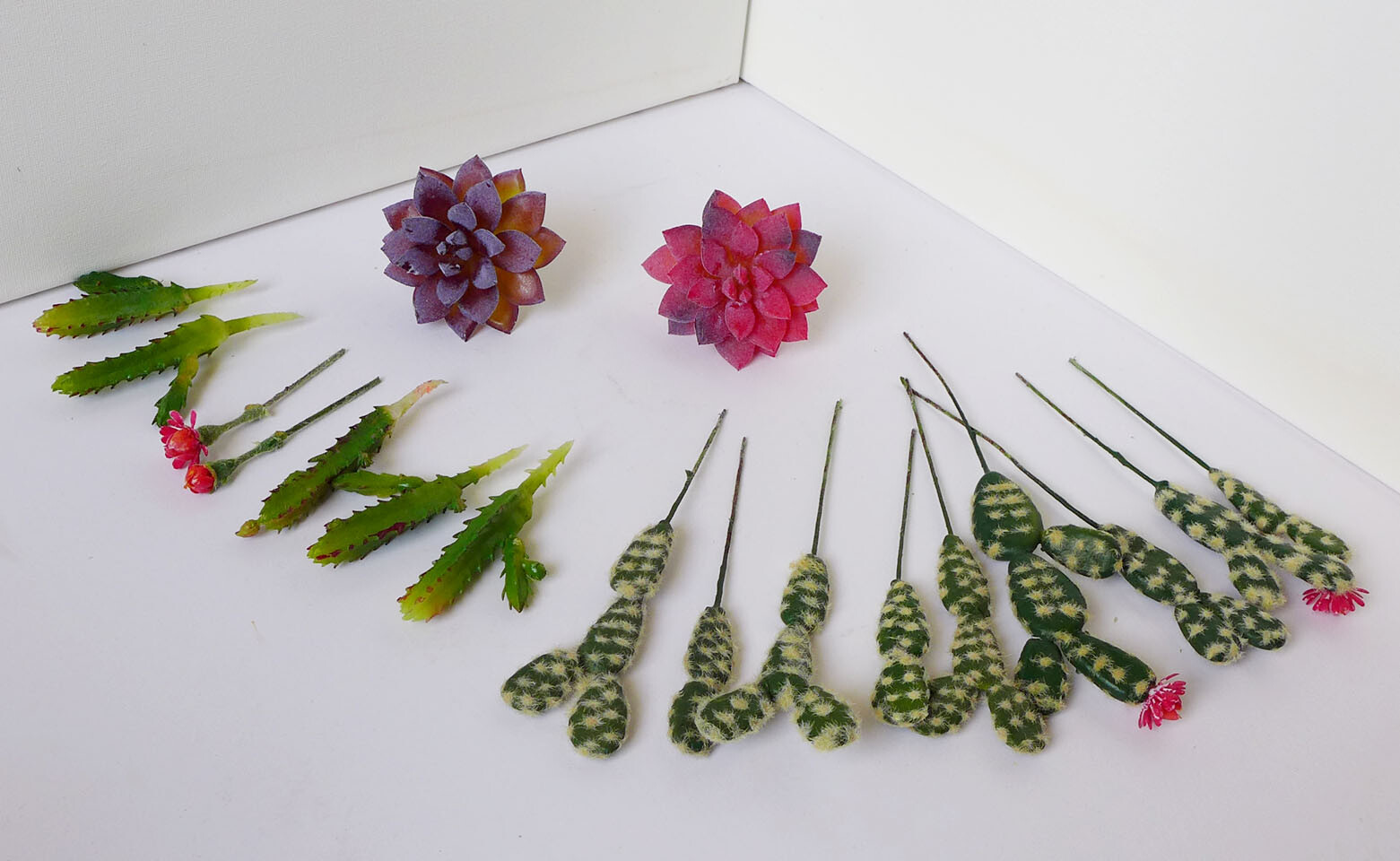 Artificial Plant 18 Pcs Succulents Mini Cute Flowers Grass Flocking Cactus (#13)
