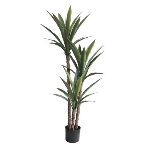 Artificial Agave Tree 4.5Ft Faux Agave Plant with 3 Heads Silk Faux Tree in 1