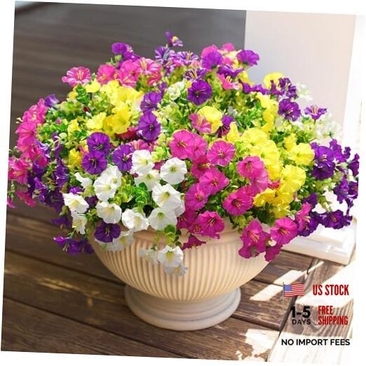 HyeFlora Artificial Flowers Multi Color(3 Purple, 3 Fuchsia, 3 White, 3 Yellow)