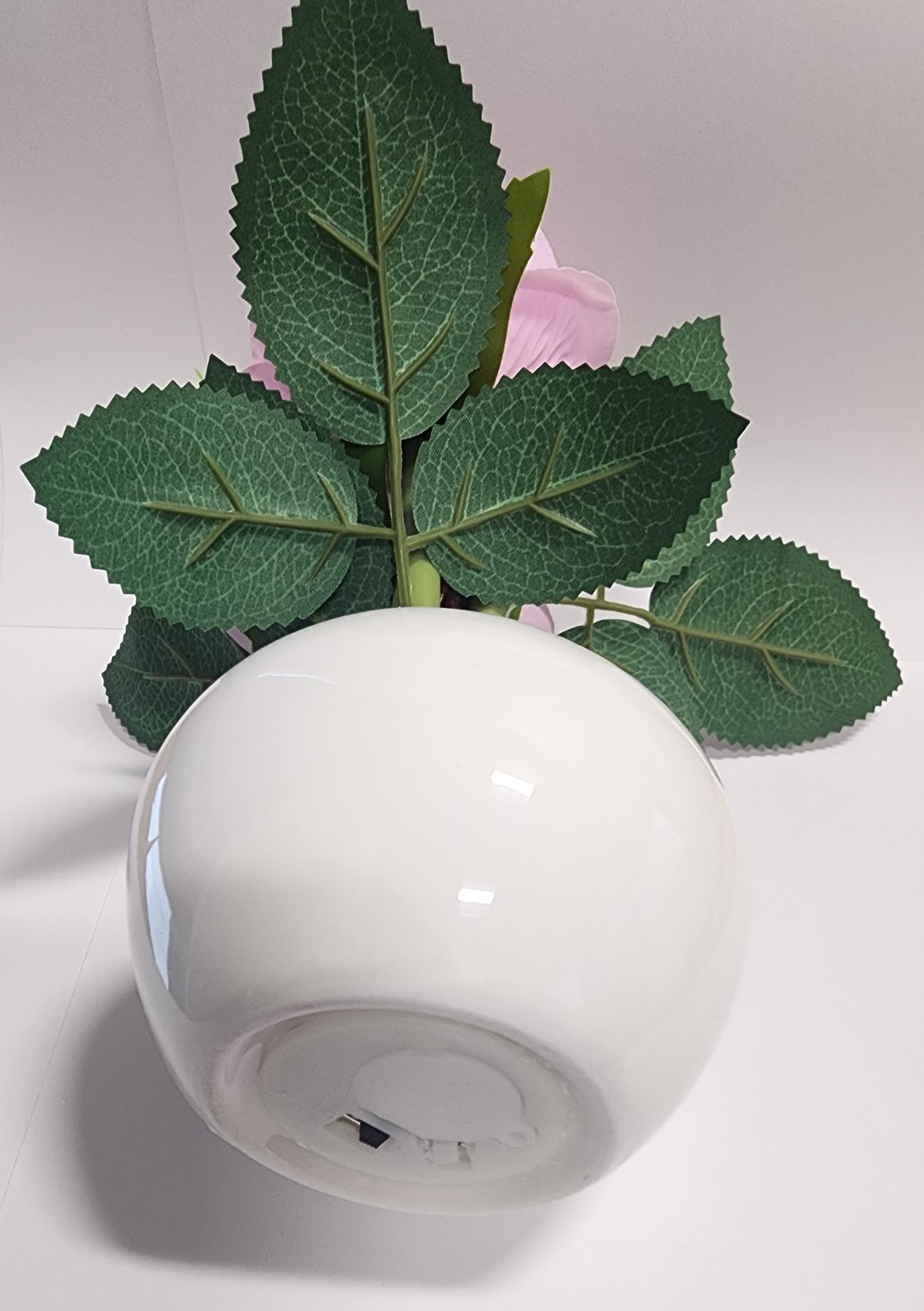 EMINGSKY Pink Artificial LED Rose Flowers with Glass Vase Table Lamp Night Light