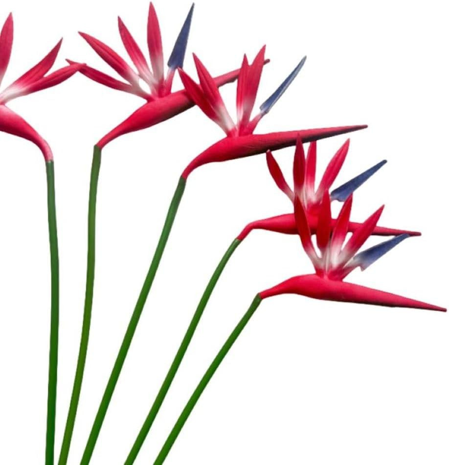 8 Pack Artificial Flowers Bird of Paradise, Green | 21-1/2 Inch, Plant