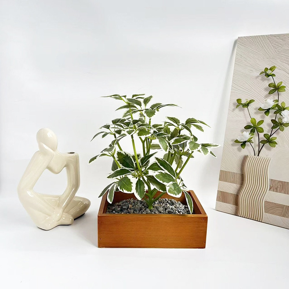 Green Artificial Seven Point Leaf Stem for Photography and Interior Decor