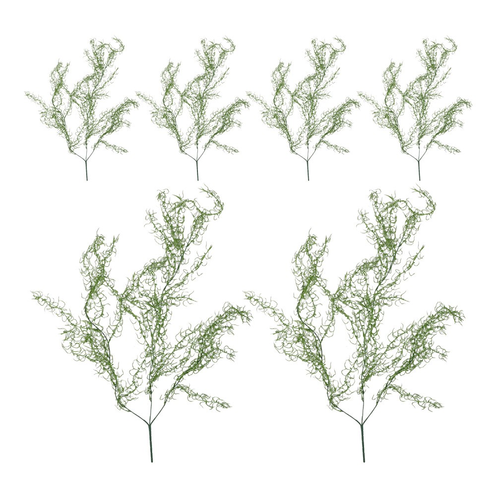 6Pcs Reusable Artificial Hanging Moss Vines Green Plastic Faux Moss Decor