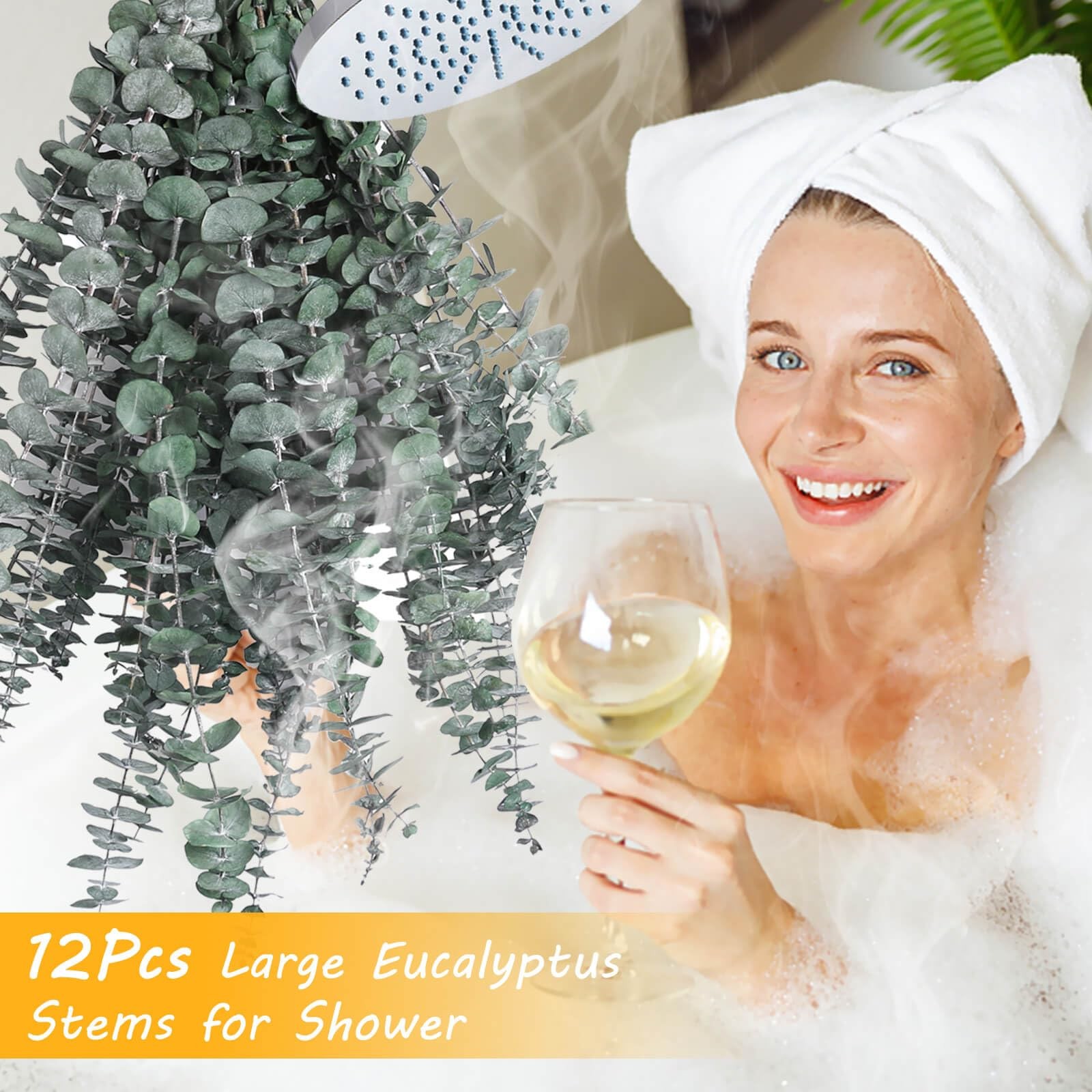 12 PCS Dried Eucalyptus Stems for Shower – 17″ Preserved Eucalyptus Stems Sho…